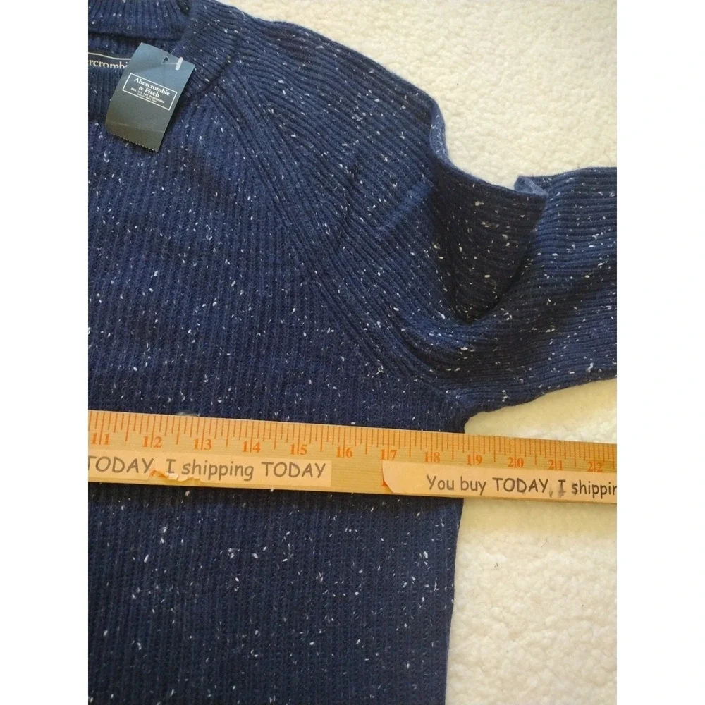 Abercrombie & Fitch Sweater‎ Man M Blue Pullover Crewneck Long Sleeve Wool Blend